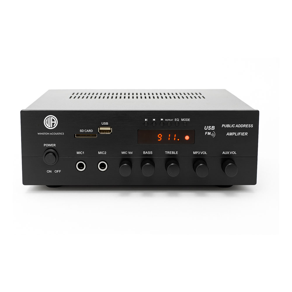 Winston RC 40 compact commercial amplifier with Bluetooth and microphone inputs